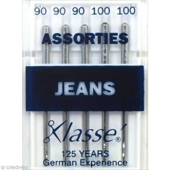 Offres 🎉 Klassé Aiguilles Machine Aiguilles 👖 Jeans Pour Machine - Acier - Tailles Assorties - 5 Pcs 😀