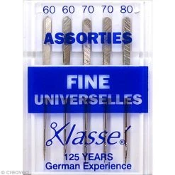 Vente flash 😀 Klassé Aiguilles Machine Aiguilles Pointes Fines Pour Machine - Acier - Tailles Assorties - Universelles - 5 Pcs ❤️