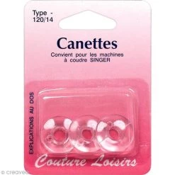 Offres 💯 Couture Loisirs Canette De Machine à Coudre Canette En Plastique Pour Machine à Coudre Singer - 120/14 - 3 Pcs 💯