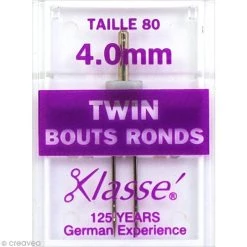 Vente flash ✔️ Klassé Aiguilles Machine Aiguille Double Bout Rond Pour Machine - Acier - Taille 80 Avec écart 4 Mm - Universelle 😍