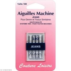 Sortie 🛒 Couture Loisirs Aiguilles Machine Aiguilles Pour Machine - Spécial 👖 Jeans - Taille 100 - 5 Pcs 🤩