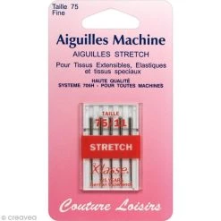 Coupon 🌟 Couture Loisirs Aiguilles Machine Aiguilles Universelles Pour Machine - Spécial Stretch - Taille 75/11 - 5 Pcs 🛒