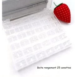 Grosses soldes ✔️ CHLOE-SHOP Accessoires Machine à Coudre Boite Rangement Canette Et 25 Canettes Plastiques 🥰