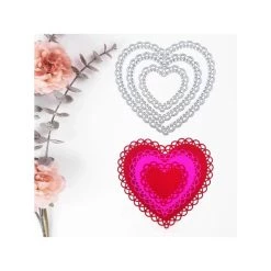 Promo 😀 AUTRE Dies De Découpe Dies 3 Coeurs Ornés 😀