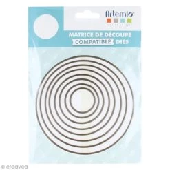 Vente flash 🧨 Dies Géométriques Set De Dies Imbriqués Artemio Grand Format - Cercles - 12 Cm- 8 Pcs 😀