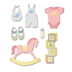 Nouveau 🤩 Dies De Découpe 12 Dies Sizzix Thinlits New Baby 2 🎁