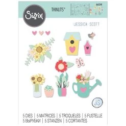 Vente flash 🧨 Dies Fleurs Et Nature Matrice Sizzix Thinlits - Jardin Fleuri - 5 Pcs 😍
