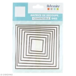 Acheter ⭐ Dies Géométriques Set De Dies Imbriqués Artemio Grand Format - Carrés - 12 Cm- 8 Pcs 🤩