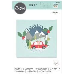 Promo 😉 Dies Noël Matrice Sizzix Thinlits - Paysage D'Hiver - 10 Pcs 🌟