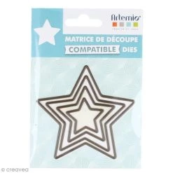 Le moins cher 😍 Dies Géométriques Set De Dies Imbriqués Artemio Petit Format - Etoiles - 7,8 Cm- 4 Pcs 🥰