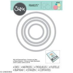 Promo 🛒 Dies Géométriques Set De Matrices Sizzix Framelits - Cercles - 4 Pcs 🛒