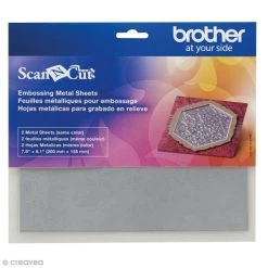 Le moins cher ❤️ Brother Accessoires ScanNcut Feuilles Grises Métallisées Pour Embossage ScanNCut - 20 X 15,5 Cm - 2 Pcs ✨