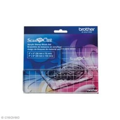 Nouveau 🤩 Brother Accessoires ScanNcut Bloc De Positionnement Acrylique Pour Tampons ScanNcut - 2 Tailles - 2 Pcs 🌟