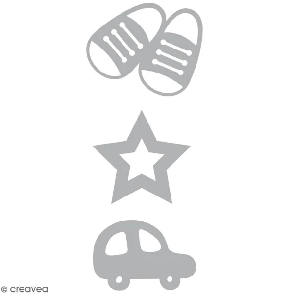 Meilleur prix 💯 Dies De Découpe Dies Artemio Voiture Etoile & Chaussons - 3 Matrices De Découpe 🌟 3 Meilleur prix 💯 Dies De Découpe Dies Artemio Voiture Etoile & Chaussons - 3 Matrices De Découpe 🌟