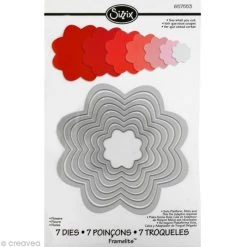 Vente flash 🎁 Dies De Découpe Framelits Sizzix - Kit De Gabarits Fleurs - 7 Pcs ✨