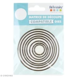 Coupon ⌛ Dies Géométriques Set De Dies Imbriqués Artemio Petit Format - Cercles - 7,4 Cm- 8 Pcs 🌟