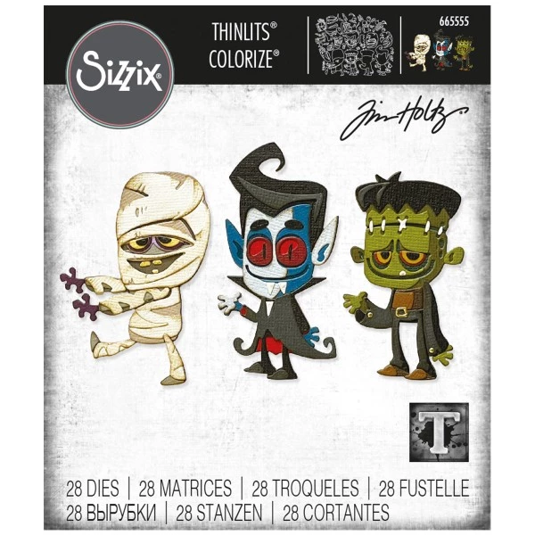 Promo 😍 Dies 💀 Halloween Matrice Sizzix Thinlits - Monstres - 28 Pcs 🎉 3 Promo 😍 Dies 💀 Halloween Matrice Sizzix Thinlits - Monstres - 28 Pcs 🎉