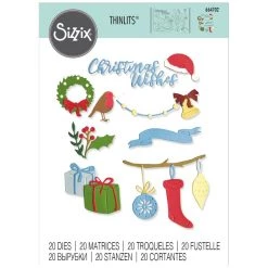 Nouveau 🛒 Dies Noël Matrice Sizzix Thinlits - Décorations De Noël - 20 Pcs 🛒