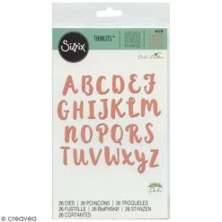 Bon marché ✔️ Dies Alphabet Et Textes Matrice Sizzix Thinlits - Alphabet Brush Capital - 26 Pcs 😉