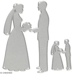 Bon marché 😉 Creativ Company Dies Amour Matrice De Coupe Creotime - Mariés - 7,5 X 5 Cm Et 2,3 X 3,5 Cm Environ - 2 Pcs 🧨