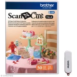 Promo 👏 Brother Accessoires ScanNcut Logiciel De Motifs Scan'N'Cut - Patrons 3D - N° 4 - 50 Motifs 🔔