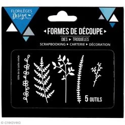 Meilleure affaire 😀 Dies Fleurs Et Nature Die Florilèges Design - Feuillages Des Bois - 5 Pcs 🧨